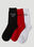 More Joy Pack of Three Slogan Socks Black mjy0349015