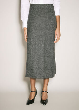 Prada Wool Maxi Skirt Grey pra0258057