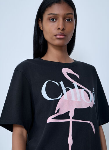 Logo Motif T-Shirt Chloé Logo Motif T-Shirt Grey chl0263042