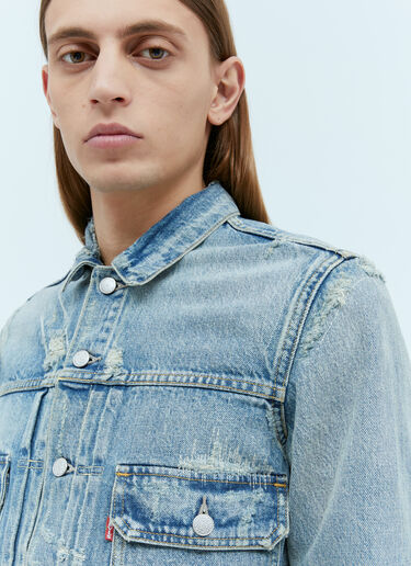 Kenzo x Levi's Type II Distressed Trucker Jacket Blue klv0156008