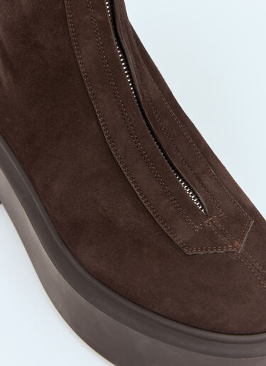 The Row Suede Zipped Boots Brown row0258023