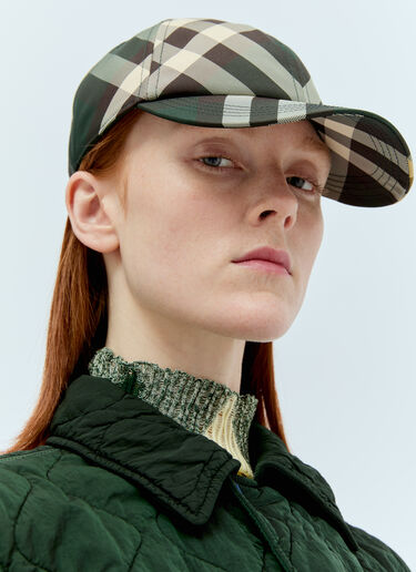 Burberry Check Baseball Cap Green bur0355008