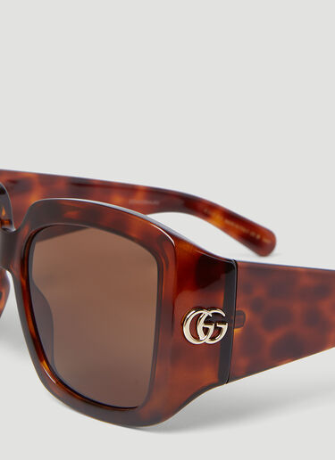 Gucci GG 톨토이즈쉘 스퀘어 선글라스 브라운 gus0254003