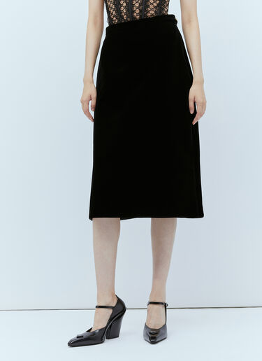 Gucci Velvet A-Line Skirt Black guc0253265
