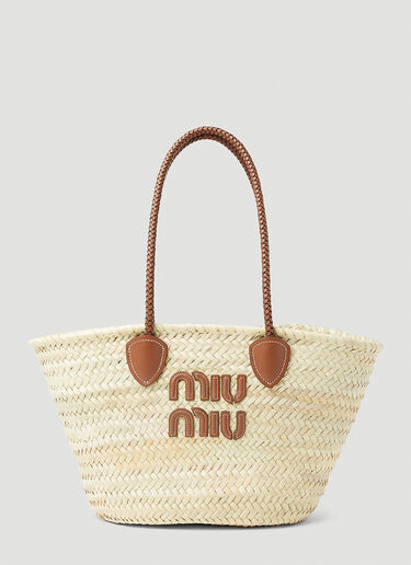 Miu Miu Palmetto Tote Bag Beige miu0252038