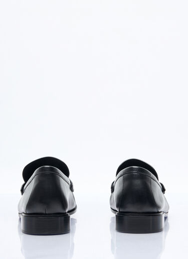 Max Mara Logo Plaque Leather Loafers Black max0257045