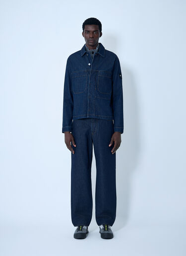 Denim Compass Patch Shirt Stone Island Denim Compass Patch Shirt Denim sto0162089
