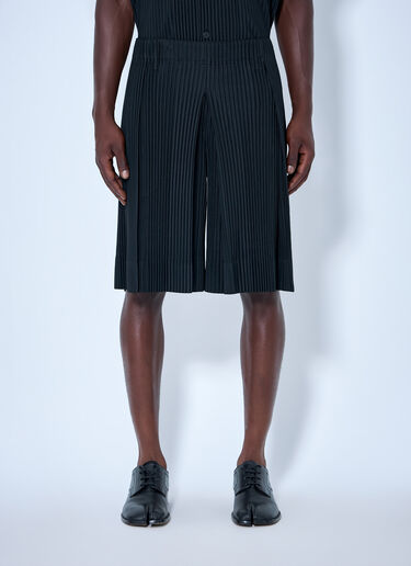 LN-CC® - Homme Plissé Issey Miyake: テーラードプリーツ2ショーツ - ブラック Homme Plissé Issey Miyake テーラードプリーツ2ショーツ ブラック hmp0165002