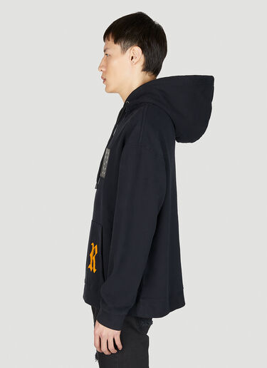 Raf Simons Destroyed Logo Patch Hooded Sweatshirt Black raf0151015
