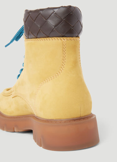 Bottega Veneta Haddock Lace-Up Ankle Boots Beige bov0154014