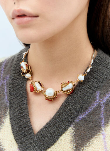 Marni 인케이싱 펄 브랜치 목걸이 골드 mni0257025