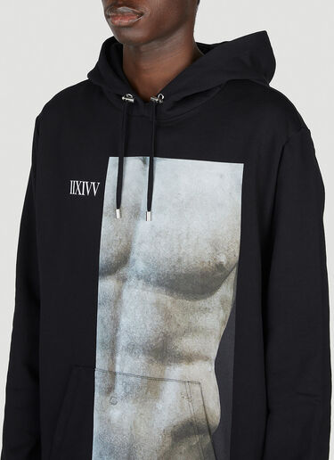 Balmain Statue Print Hooded Sweatshirt Black bln0152001