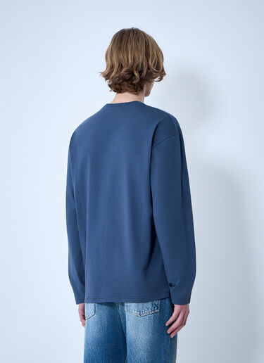 Jil Sander Ribbed Crewneck Long Sleeve Top Light Blue jil0164001