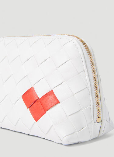 Bottega Veneta イントレチャート ビューティーポーチ ホワイト bov0255088
