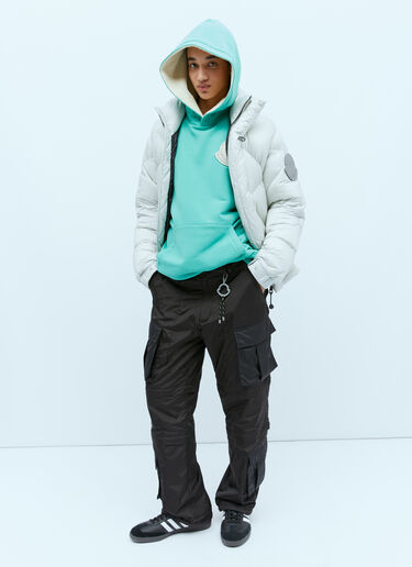 Moncler x Pharrell Williams 로고 패치 후드 스웨트셔츠 블루 mpw0354007