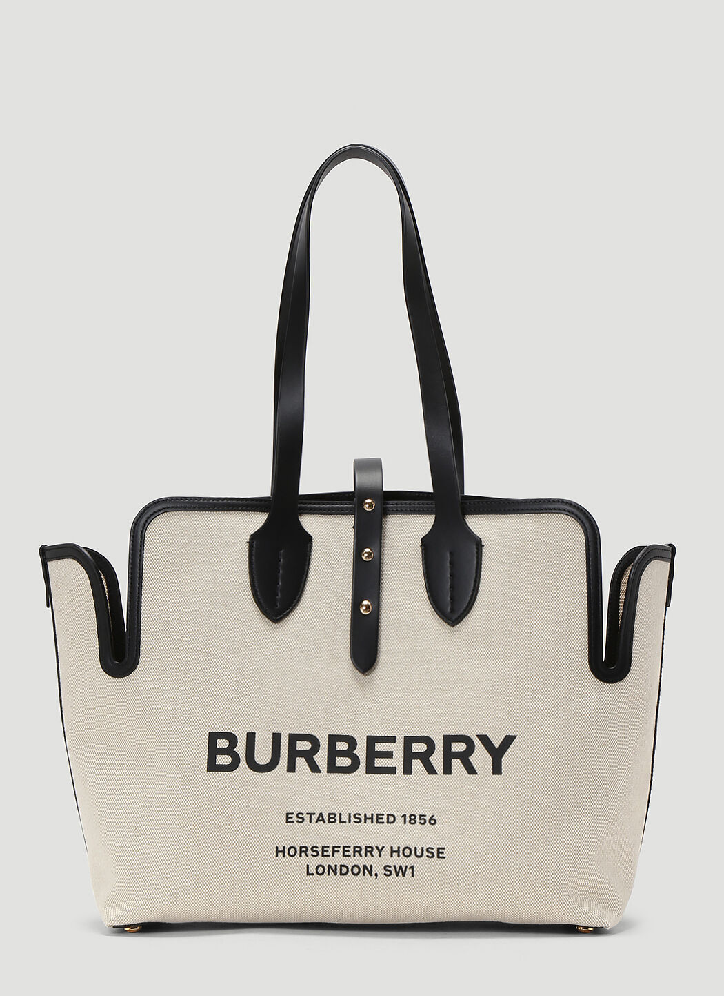 Burberry logo detail cotton blend tote clearance