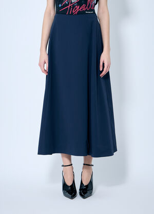 Balenciaga Cotton Midi Skirt Blue bal0259062