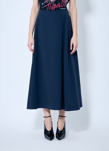 Balenciaga Cotton Midi Skirt Blue bal0259005