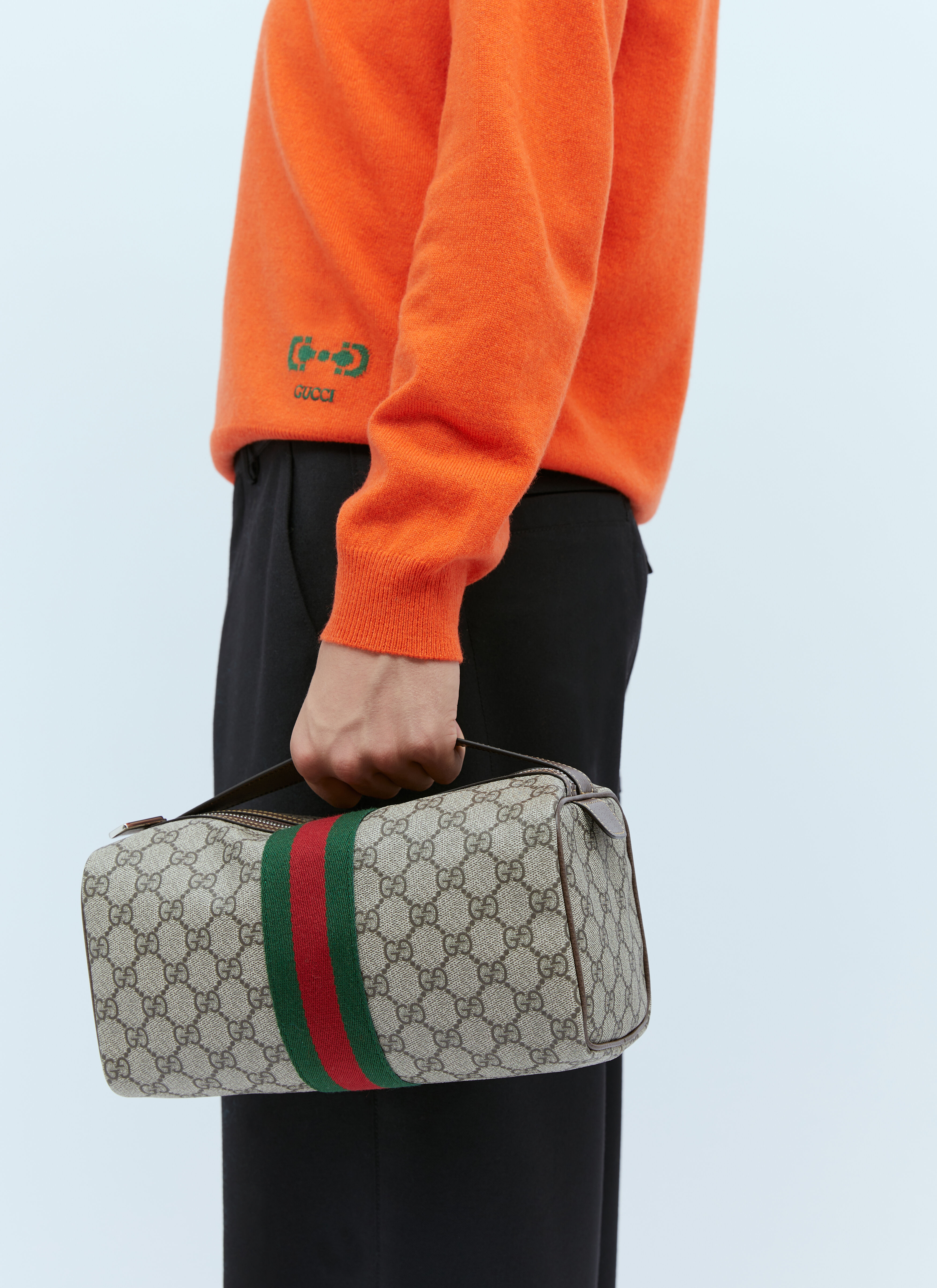 Gucci Men s Toiletry Web Case in Beige LN CC