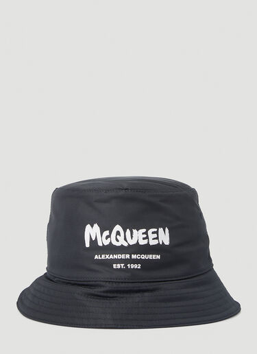 Alexander McQueen Graffiti Bucket Hat Black amq0149049