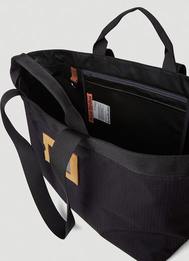 Tonal Check Tote Bag Acne Studios Tonal Check Tote Bag Black acn0150053