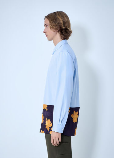 Dries Van Noten Contrast Cotton Shirt Blue dvn0163007