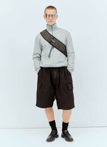 Acne Studios 徽标刺绣防撕裂尼龙短裤 黑色 acn0155029