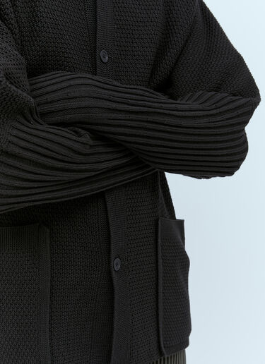 Homme Plissé Issey Miyake Rustic Knit Cardigan Black hmp0154004