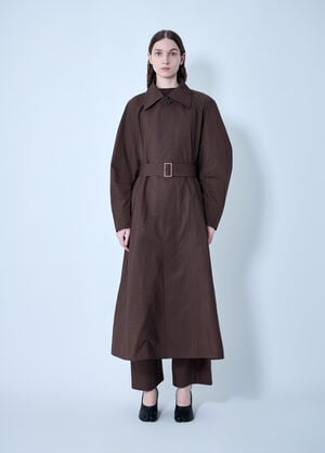 Issey Miyake Akimbo Oversized Trench Coat Brown ism0264001