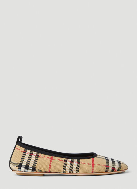 The Row Vintage Check Ballerina Flats Navy row0253049