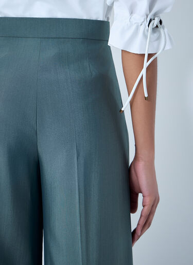 Max Mara High-Waisted Wide-Leg Trousers Green max0264005