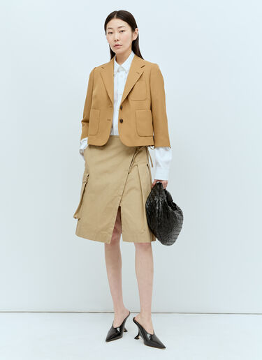 Dries Van Noten Cropped Twill Blazer Beige dvn0256011