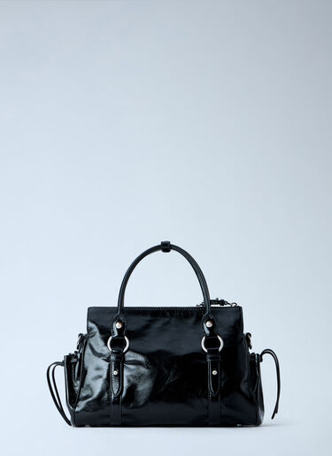LN-CC® - Miu Miu: Patent Leather Handbag - Black Miu Miu Patent Leather Handbag Black miu0266025