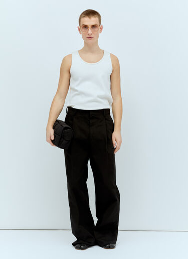 Jil Sander 斜纹长裤  黑色 jil0156004