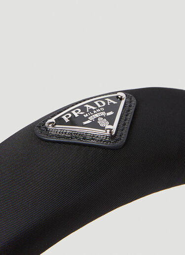 Prada Logo Plaque Headband Black pra0253018