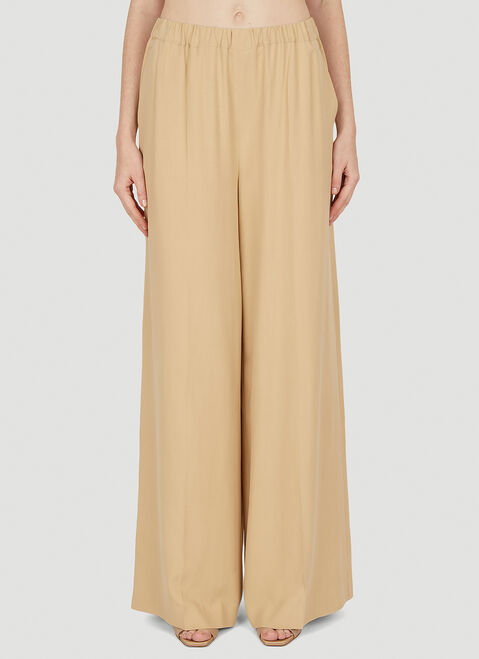 GANNI Gara Wide Leg Pants Khaki gan0252022
