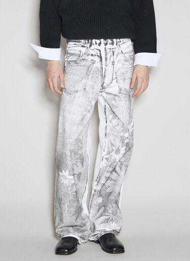 MM6 Maison Margiela Printed Denim Jeans Grey mmm0154008