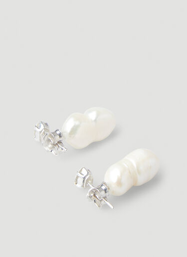 Simone Rocha Double Pearl Earrings White sra0248010
