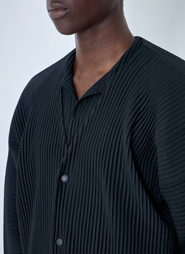 Homme Plissé Issey Miyake Pleated Button-Up Jacket Black hmp0164007