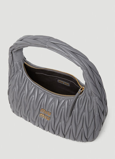 Miu Miu Wander Matelassé Hobo Bag Grey miu0252076