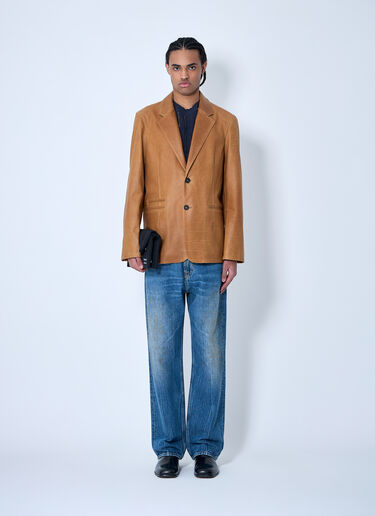 Our Legacy Leather Openning Blazer Brown our0160019