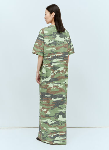 Acne Studios Camo Maxi Dress Green acn0255013