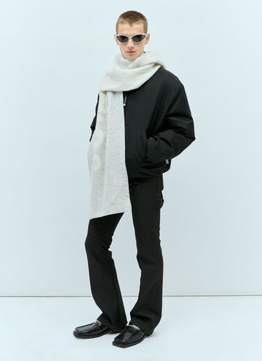 Narrow Logo Jacquard Scarf Acne Studios Narrow Logo Jacquard Scarf Grey acn0156033