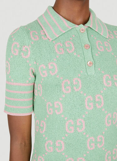 Gucci GG Jacquard Polo Shirt Green guc0250032
