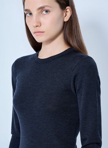 LN-CC® - RÓHE: Fine Merino Long Sleeve Top - Dark Grey RÓHE Fine Merino Long Sleeve Top Dark Grey roe0265012