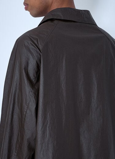 Lemaire Hooded Waxed Jacket Brown lem0164003