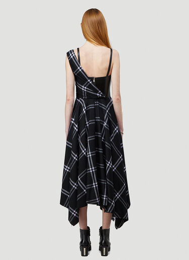 Alexander McQueen Asymmetric Checked Dress Black amq0242003