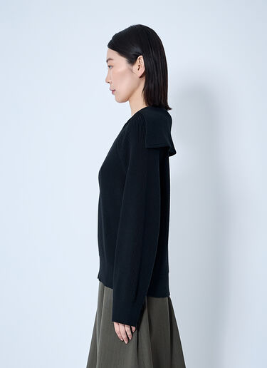 Bottega Veneta Ribbed Cotton Sweater Black bov0260004