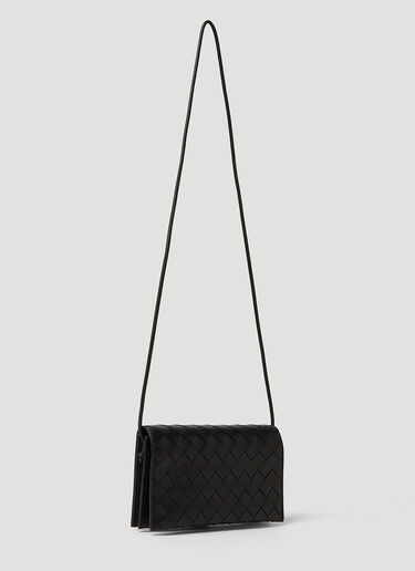 Bottega Veneta Intrecciato Wallet Shoulder Bag Black bov0249058