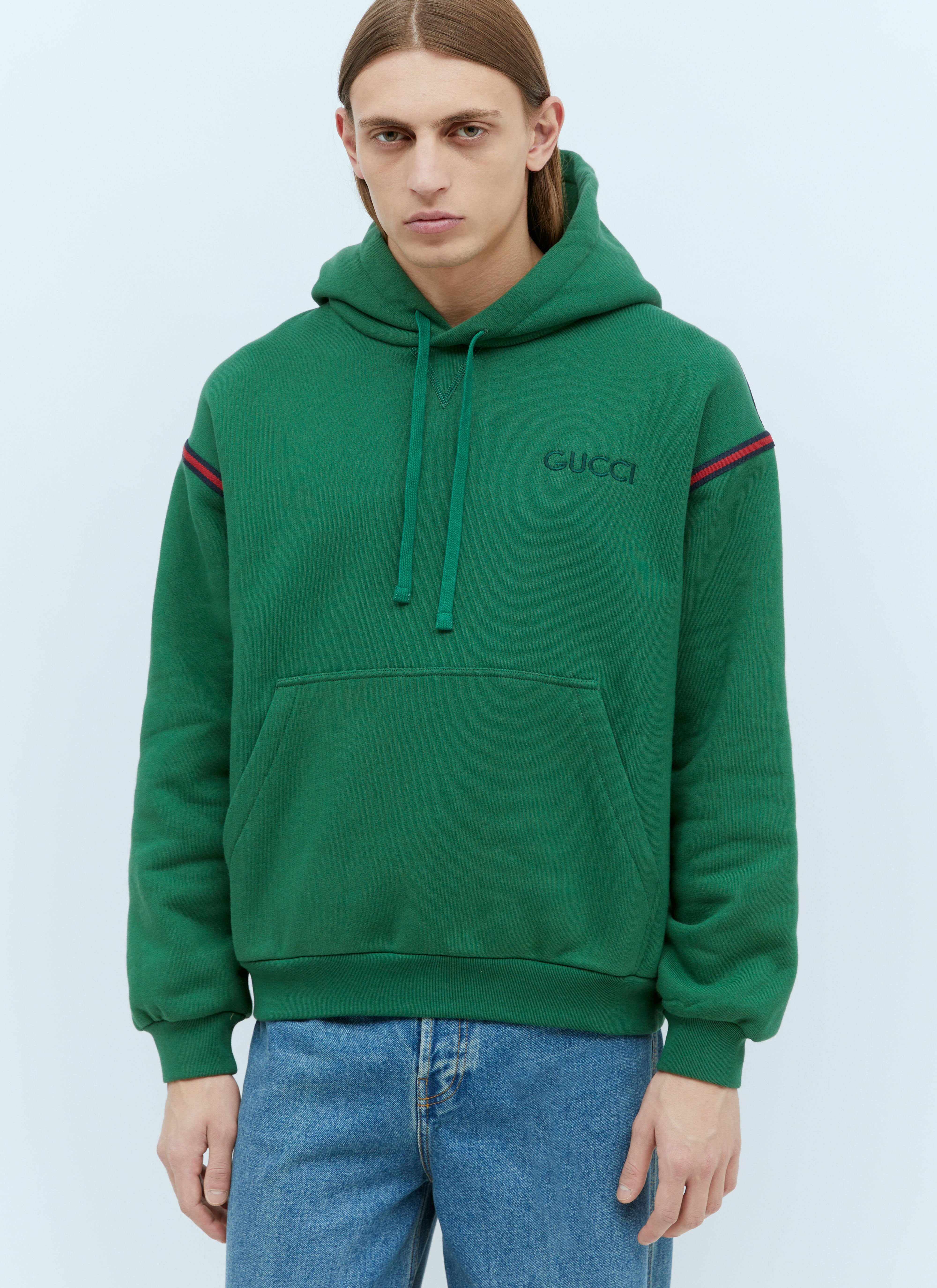 Gucci 徽标刺绣连帽运动衫 米 guc0155035